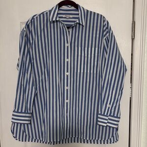 Madewell Blue and White Striped Button Down Shirt
